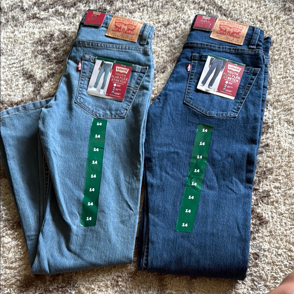 Levi's Light Blue and Dark Blue Jeans Pair